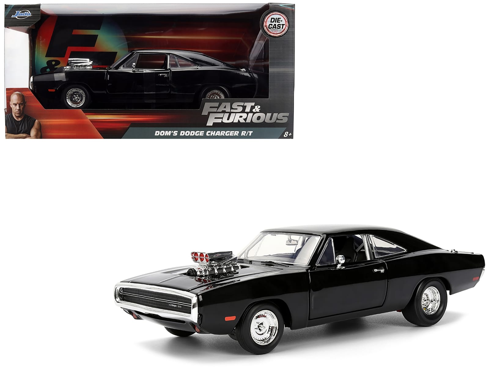 Dom's 1970 Dodge Charger R/T Black "F9" (2021) Movie "Fast & Furious" Series 1/24 Diecast Model Car by Jada - Image 4