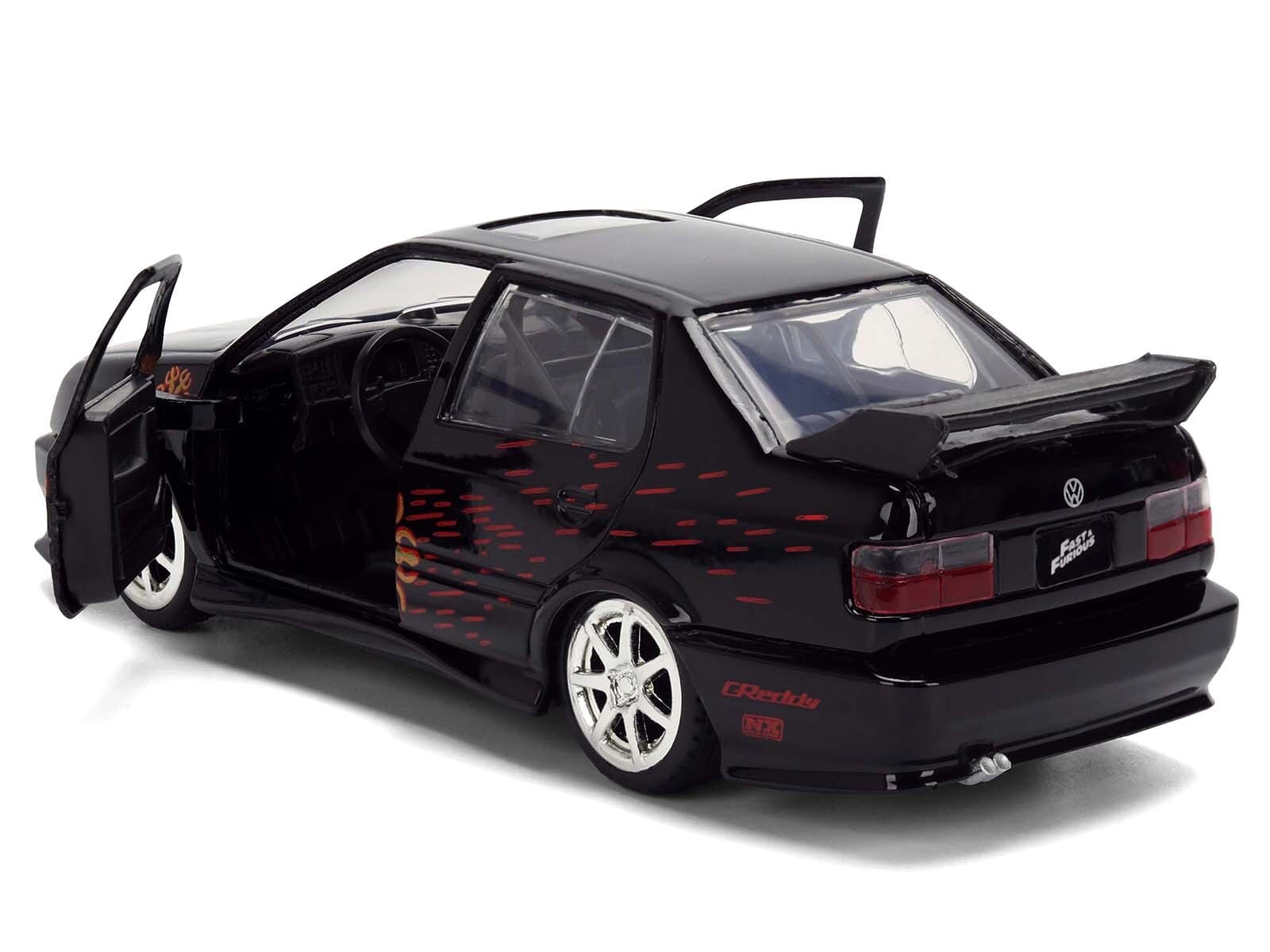 Volkswagen Jetta Black with Graphics "Fast & Furious Remix - 25th Anniversary" Series 1/32 Diecast Model Car by Jada - Image 4