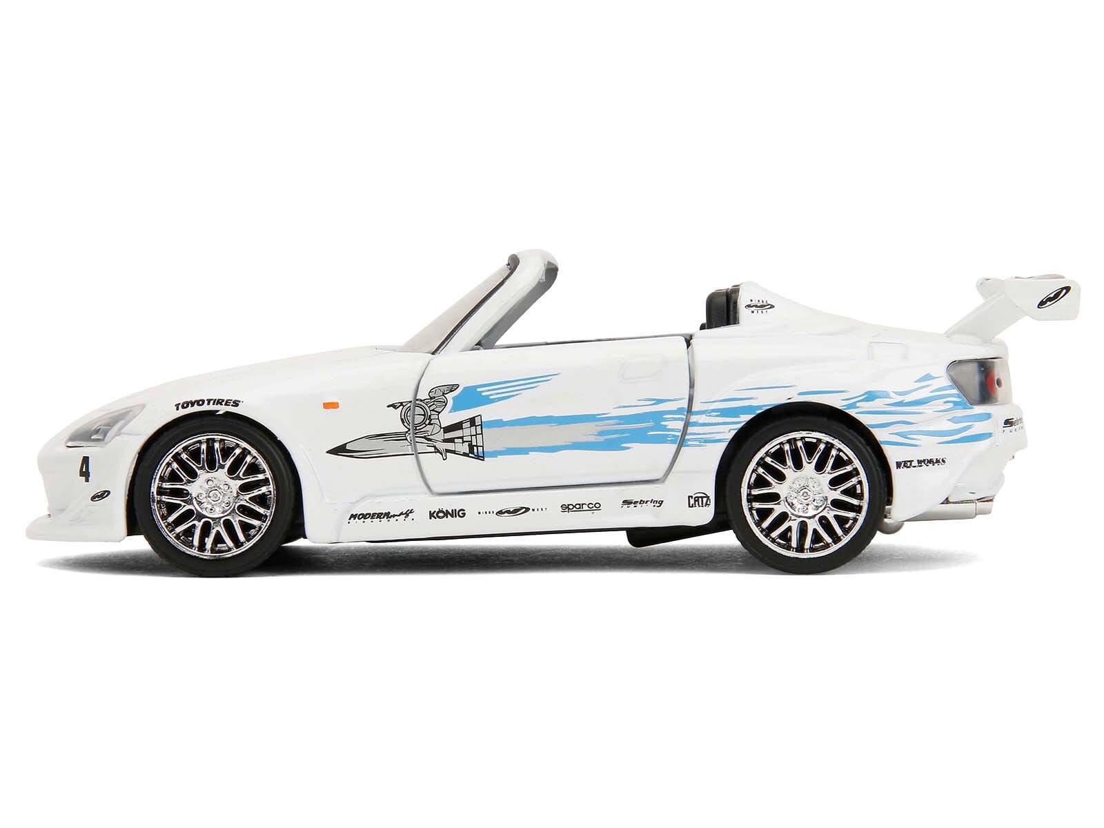 2001 Honda S2000 Convertible White with Graphics "Fast & Furious Remix - 25th Anniversary" Series 1/32 Diecast Model Car by Jada - Image 3