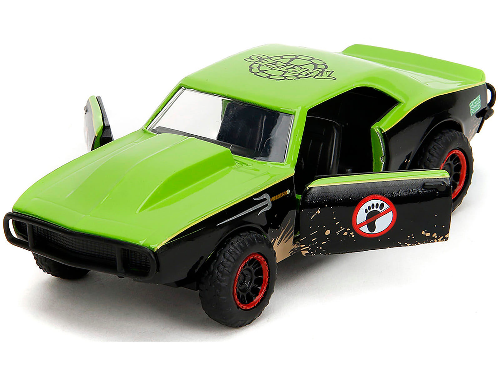 1967 Chevrolet Camaro "Teenage Mutant Ninja Turtles" Black and Green (Dirty) "Hollywood Rides" Series 1/32 Diecast Model Car by Jada - Image 2