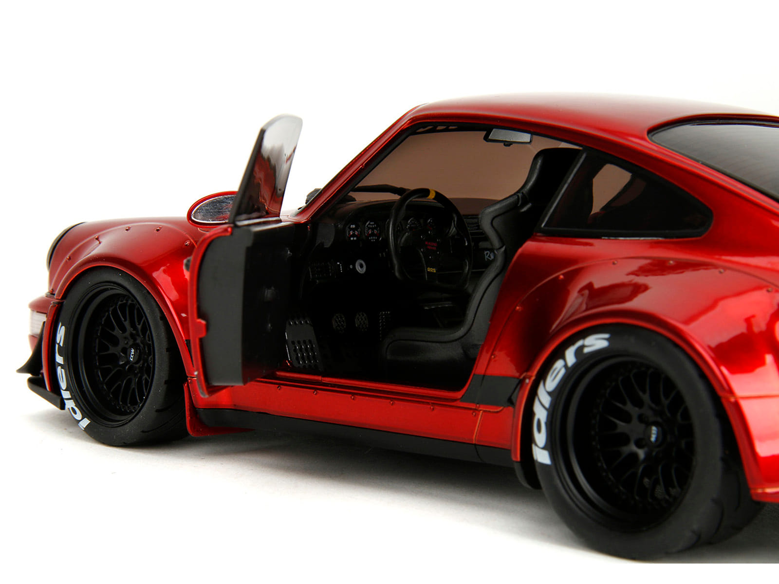 RWB Body Kit Red Metallic with Black Stripes "Pink Slips" Series 1/18 Diecast Model Car by Jada - Image 3