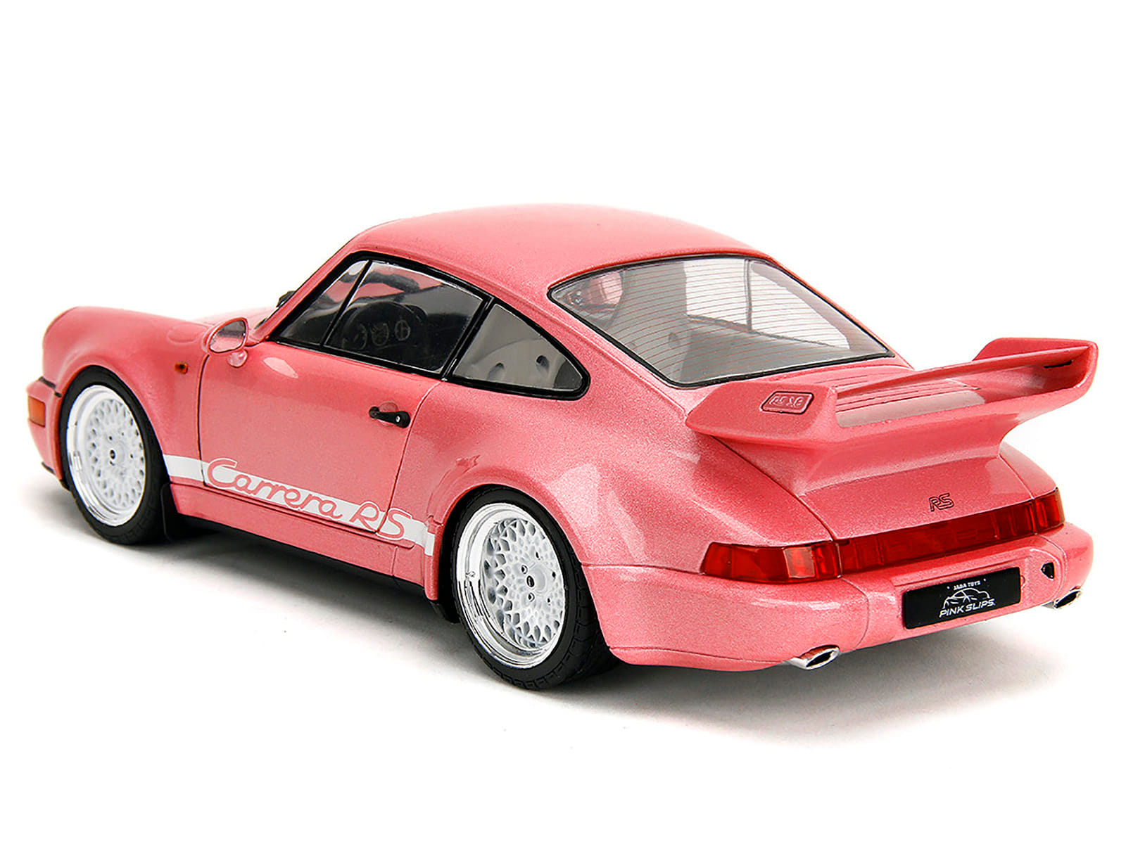 Porsche 911 Carrera RS (964) Pink Metallic with White Stripes "Pink Slips" Series 1/18 Diecast Model Car by Jada - Image 5