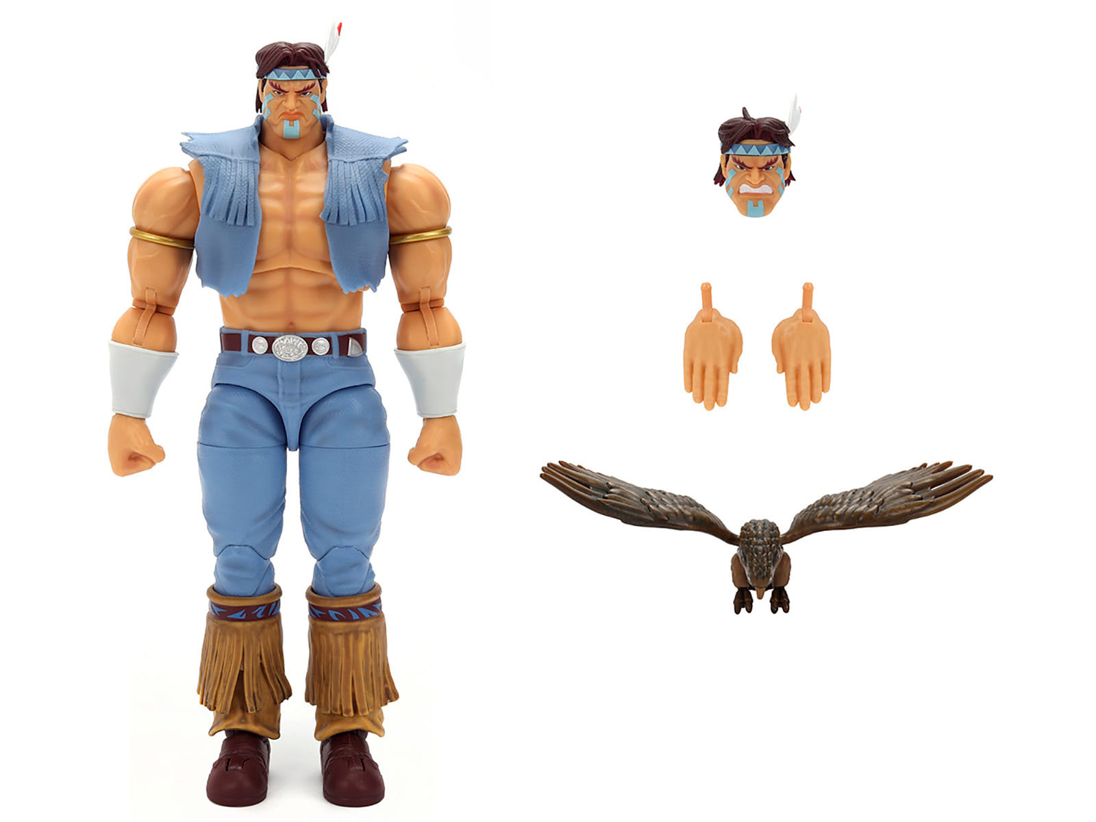 T. Hawk 7.5" Moveable Figure with Accessories and Alternate Head and Hands "Ultra Street Fighter II: The Final Challengers" (2017) Video Game Model by Jada - Image 2