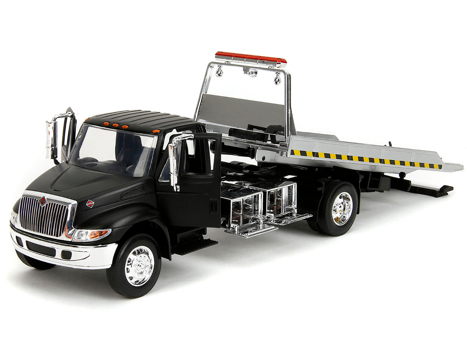 International DuraStar 4400 Flatbed Tow Truck Matt Black 1/24 Diecast Model Car by Jada - Image 2