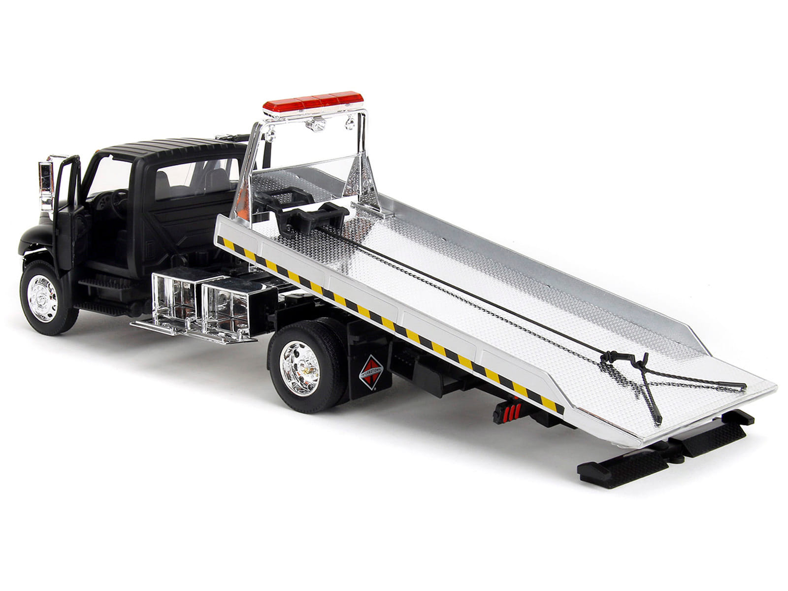 International DuraStar 4400 Flatbed Tow Truck Matt Black 1/24 Diecast Model Car by Jada - Image 3