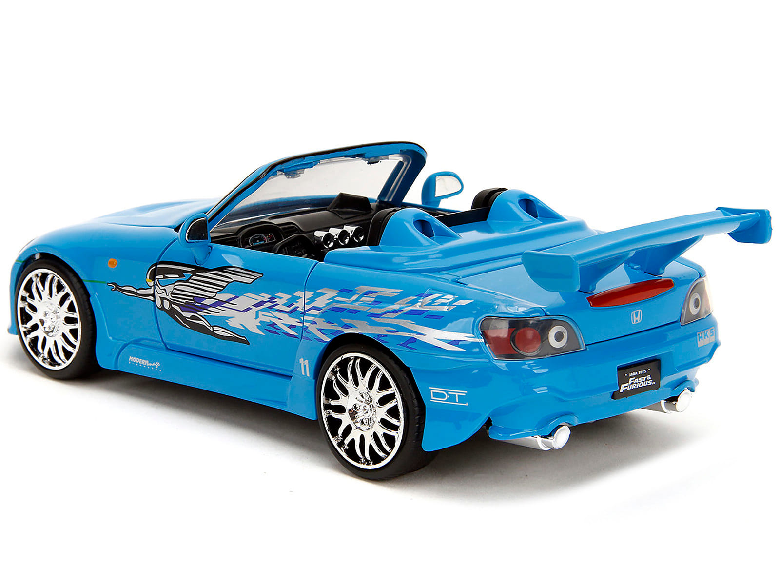 2001 Honda S2000 Convertible Blue with Graphics "Fast & Furious Remix" Series 1/24 Diecast Model Car by Jada - Image 3