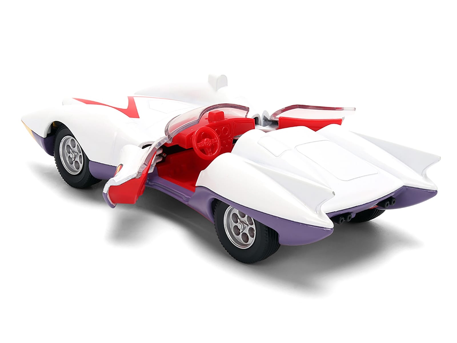 Mach 5 White with Red Stripes and Interior "Speed Racer" (1967) TV Series "Anime Hollywood Rides" Series 1/32 Diecast Model Car by Jada - Image 4