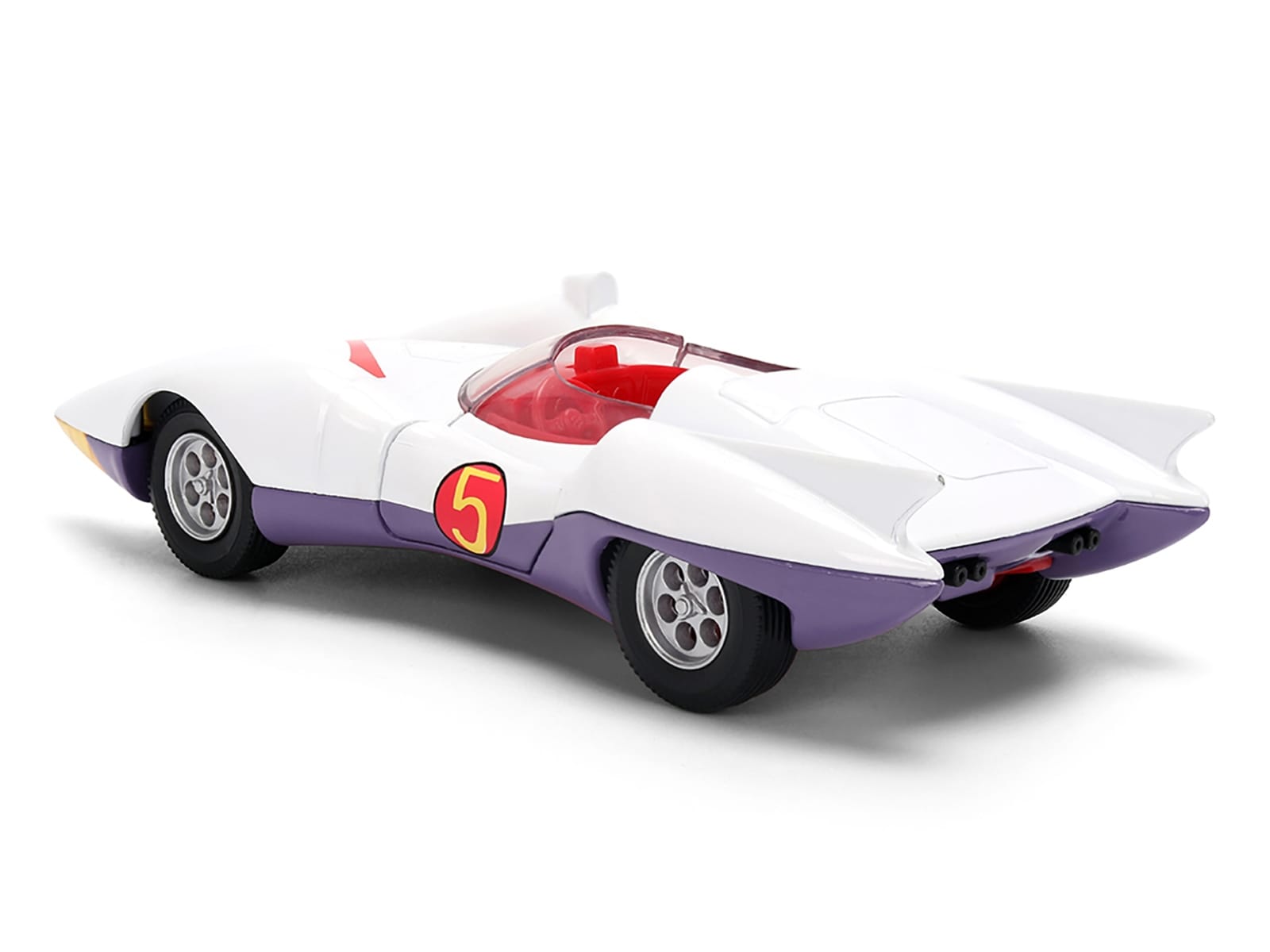 Mach 5 White with Red Stripes and Interior "Speed Racer" (1967) TV Series "Anime Hollywood Rides" Series 1/32 Diecast Model Car by Jada - Image 5