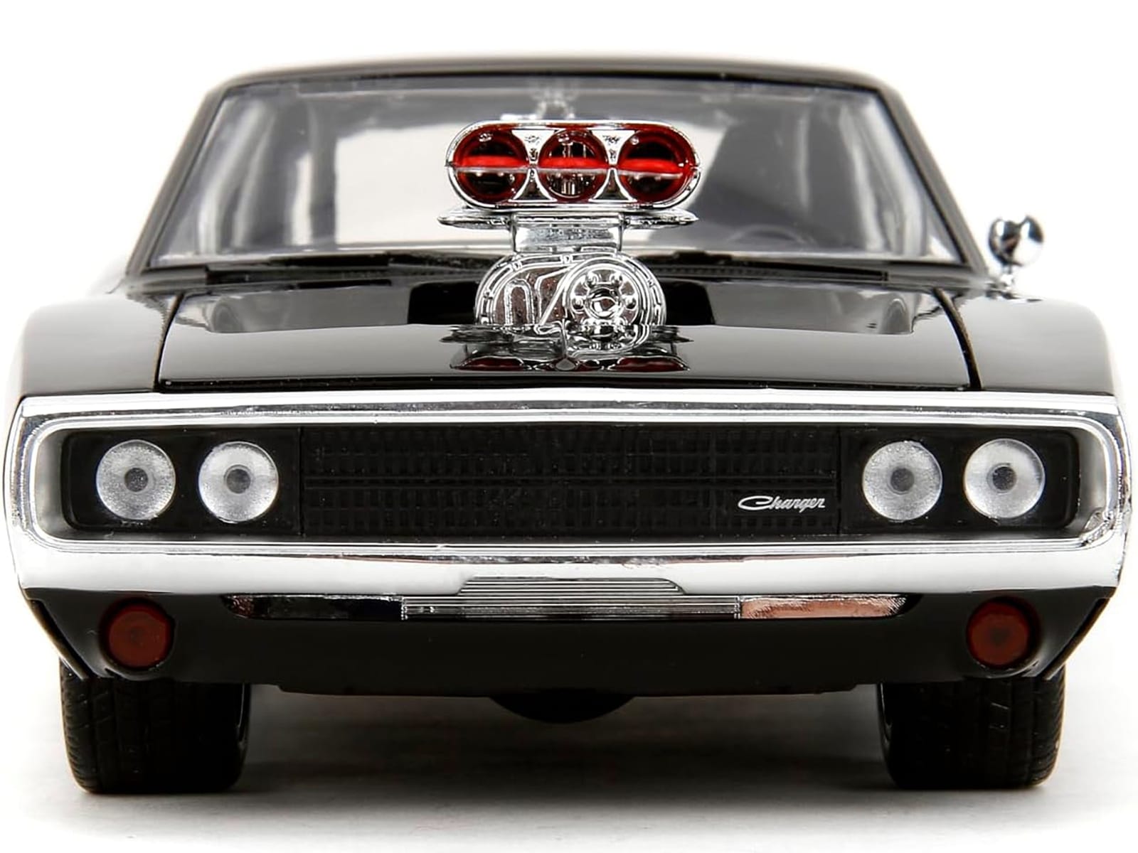 Dodge Charger R/T Black with Dom Diecast Figure "Fast & Furious" (2009) Movie "Hollywood Rides" Series 1/24 Diecast Model Car by Jada - Image 5