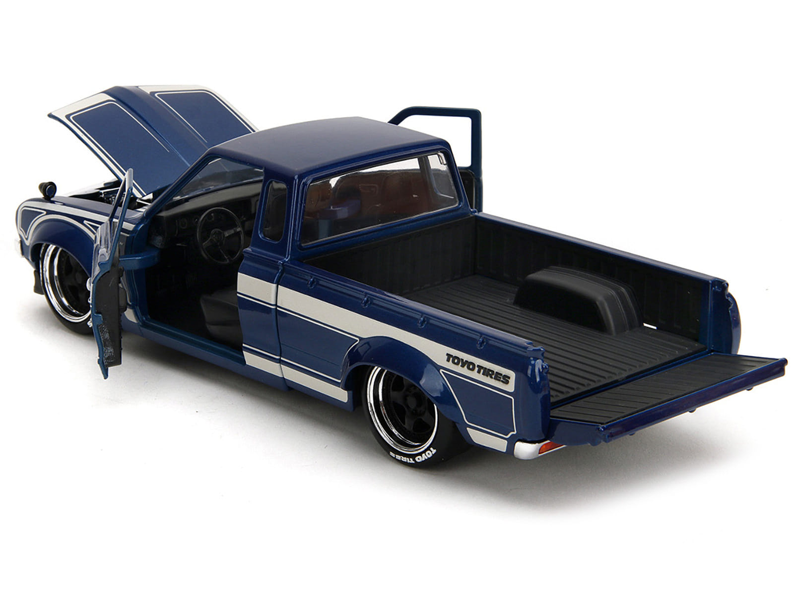 1972 Datsun 620 Pickup Truck Blue Metallic and Cream "JDM Tuners" Series 1/24 Diecast Model Car by Jada - Image 4