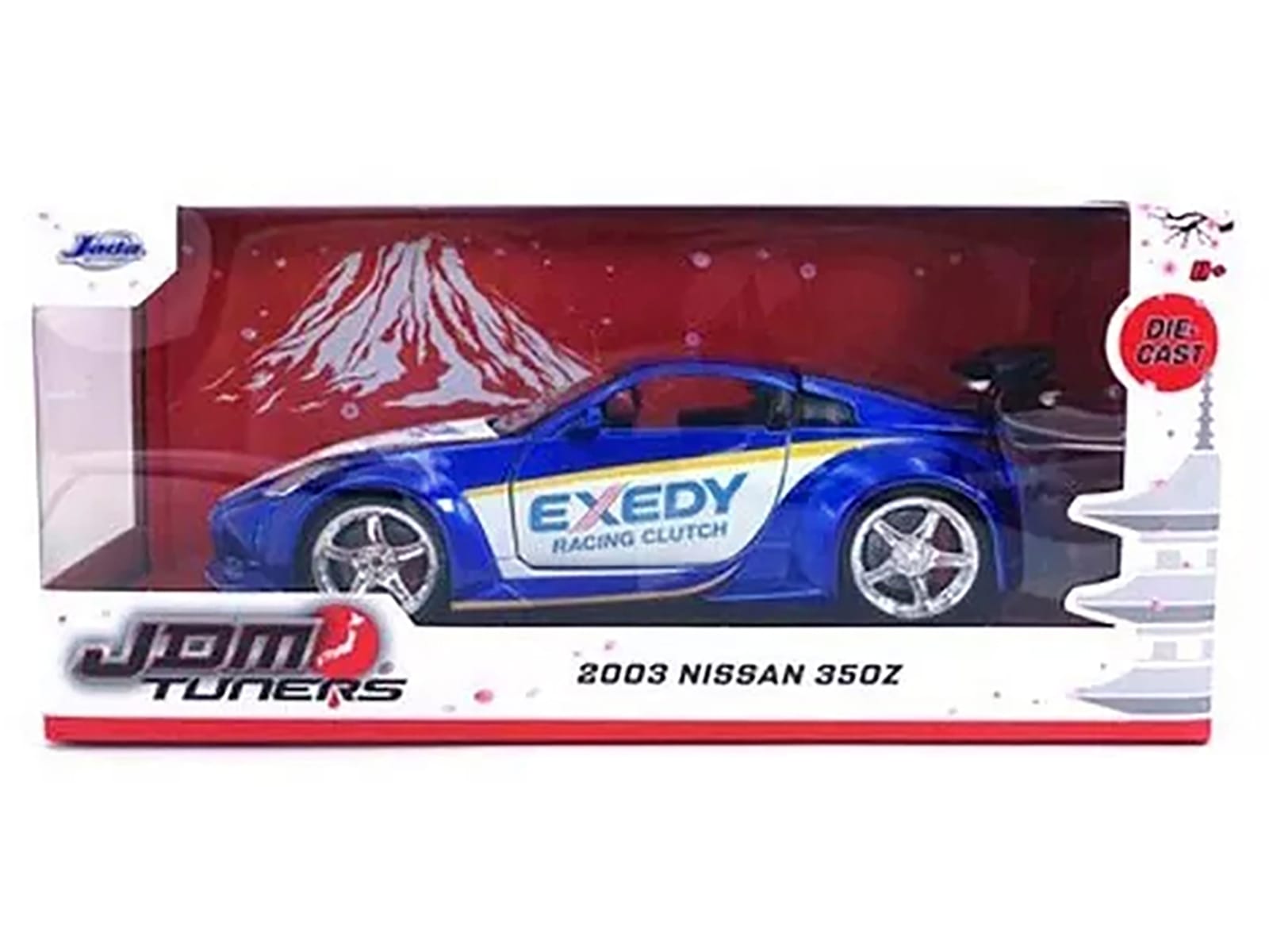 2003 Nissan 350Z "Exedy Racing Clutch" Candy Blue and White "JDM Tuners" Series 1/24 Diecast Model Car by Jada - Image 3