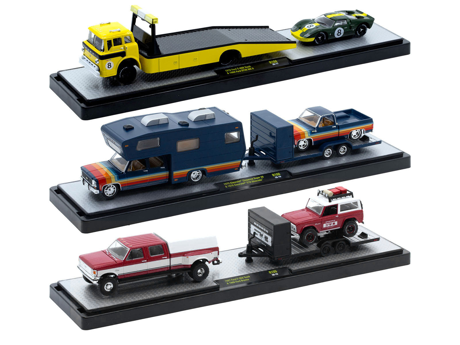Auto Haulers Set of 3 Trucks Release 100 Limited Edition to 9600 pieces Worldwide 1/64 Diecast Models by M2 Machines - Image 2