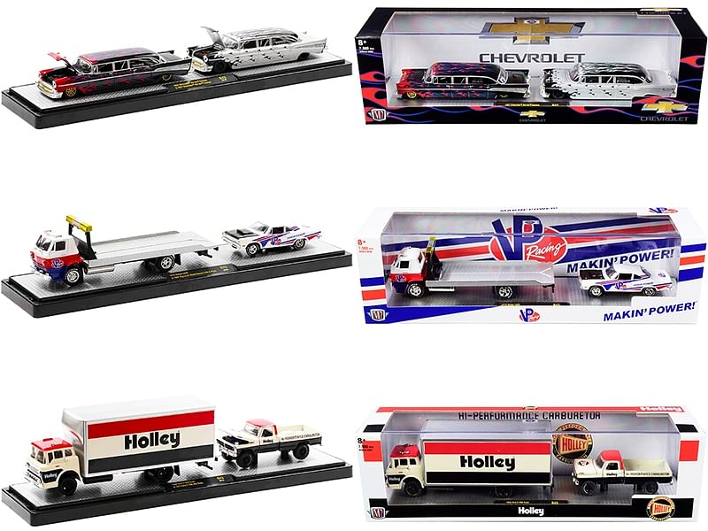 Auto Haulers Set of 3 Trucks Release 43 Limited Edition to 7980 pieces Worldwide 1/64 Diecast Models by M2 Machines