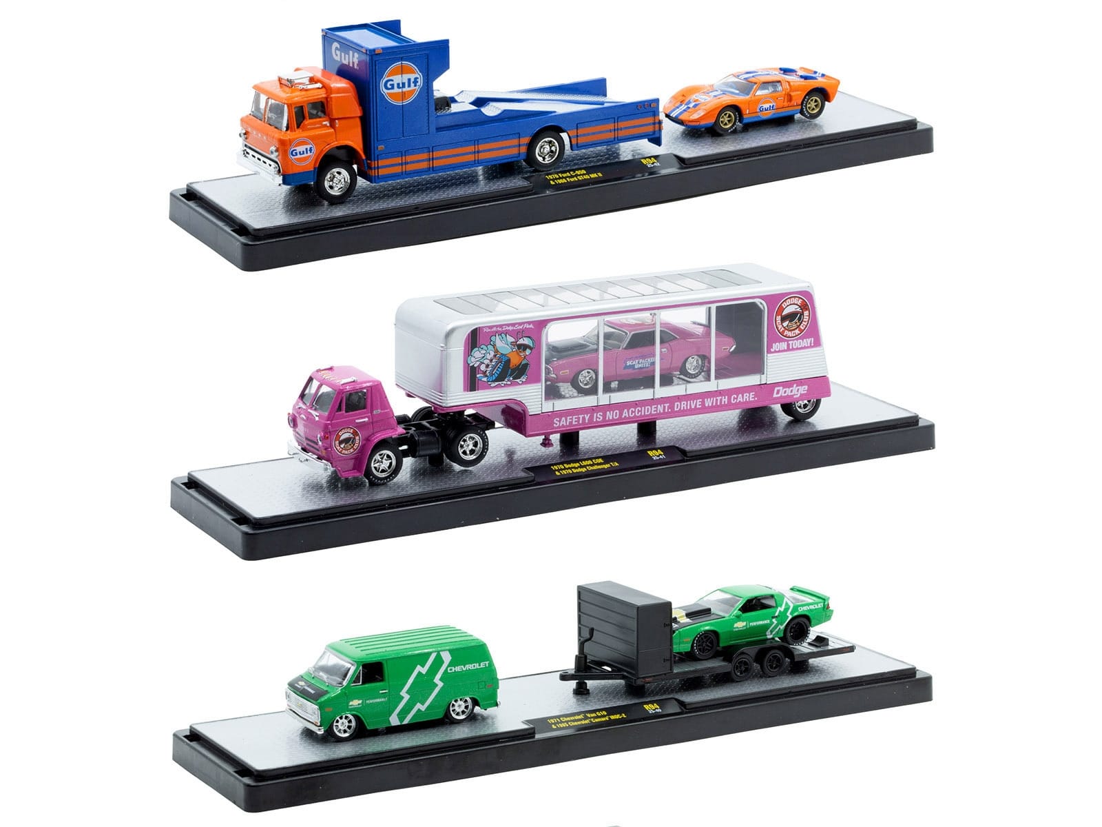 Auto Haulers Set of 3 Trucks Release 94 Limited Edition to 6000 pieces Worldwide 1/64 Diecast Models by M2 Machines - Image 2