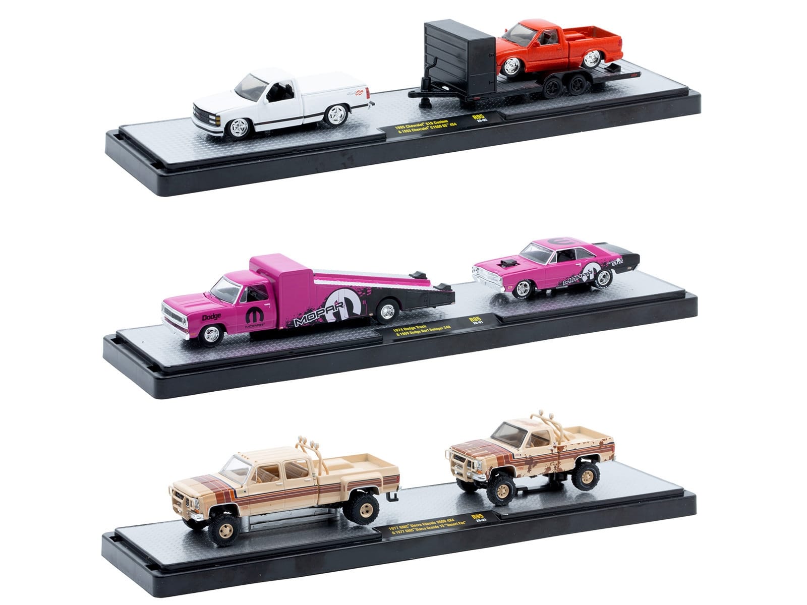 Auto Haulers Set of 3 Trucks Release 95 Limited Edition to 6000 pieces Worldwide 1/64 Diecast Model Cars by M2 Machines - Image 2