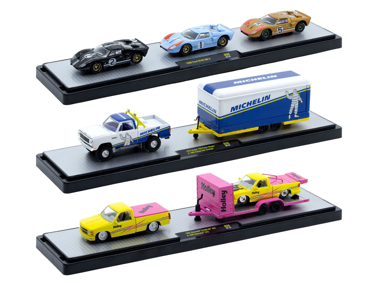 Auto Haulers Set of 3 Trucks Release 98 Limited Edition to 9400 pieces Worldwide 1/64 Diecast Model by M2 Machines - Image 2