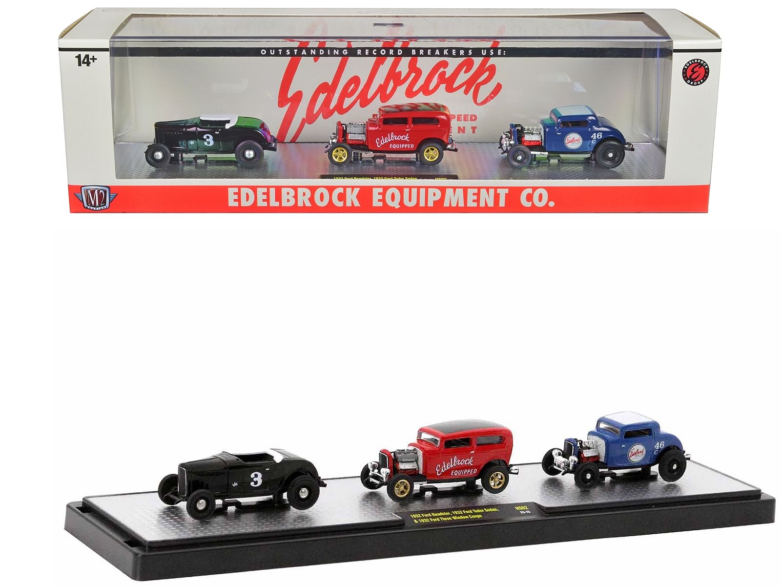 “Edelbrock Equipment Co.” Set of 3 Pieces Limited Edition to 2750 pieces Worldwide 1/64 Diecast Models by M2 Machines