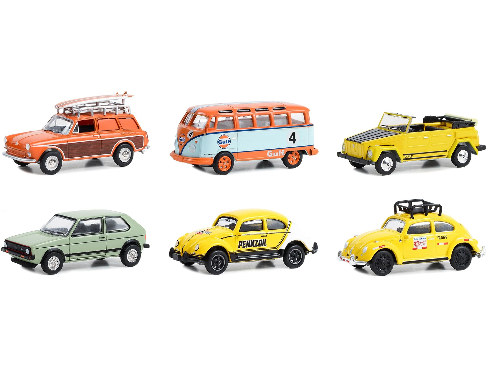 “Club Vee V-Dub” Set of 6 pieces Series 16 1/64 Diecast Model Cars by Greenlight