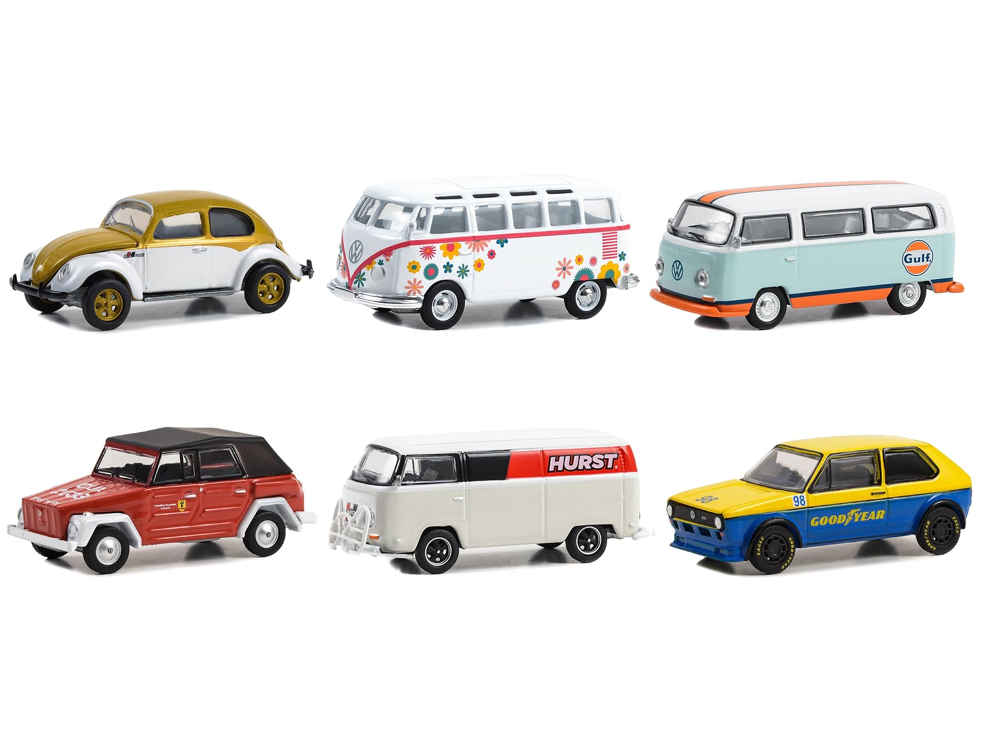 “Club Vee V-Dub” Set of 6 pieces Series 17 1/64 Diecast Model Cars by Greenlight