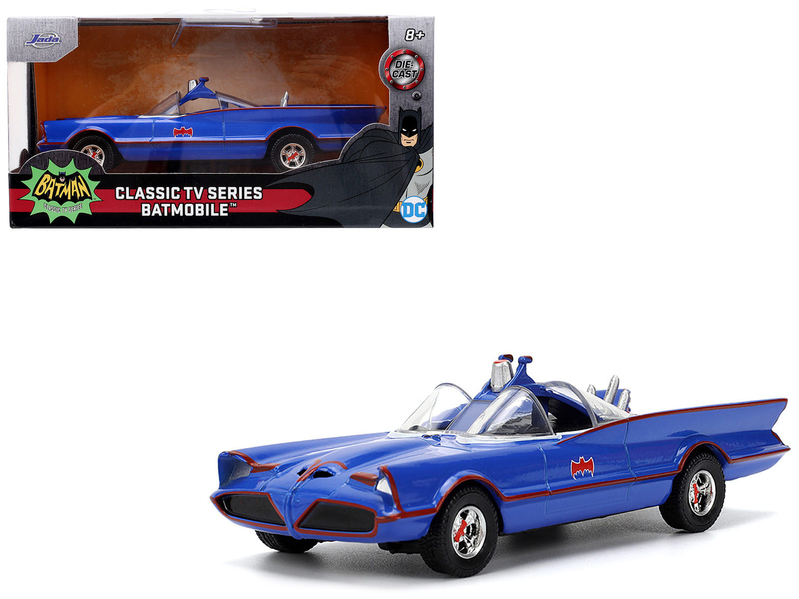 1966 Batmobile Blue "Batman" (1966-1968) Classic TV Series "Hollywood Rides" Series 1/32 Diecast Model Car by Jada - Image 5