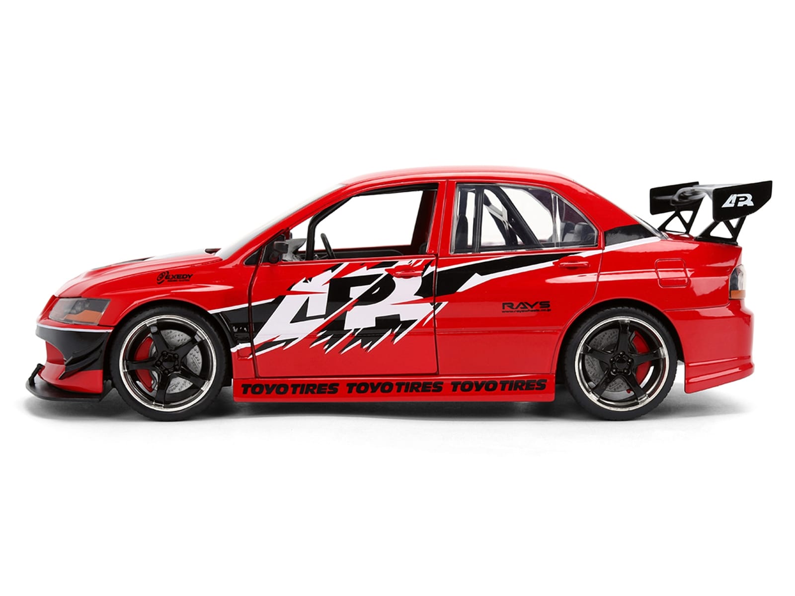 Sean's Mitsubishi Lancer Evolution IX RHD (Right Hand Drive) Red with Graphics "The Fast and the Furious: Tokyo Drift" (2006) Movie "Fast & Furious 25 Years" Series 1/24 Diecast Model Car by Jada - Image 3