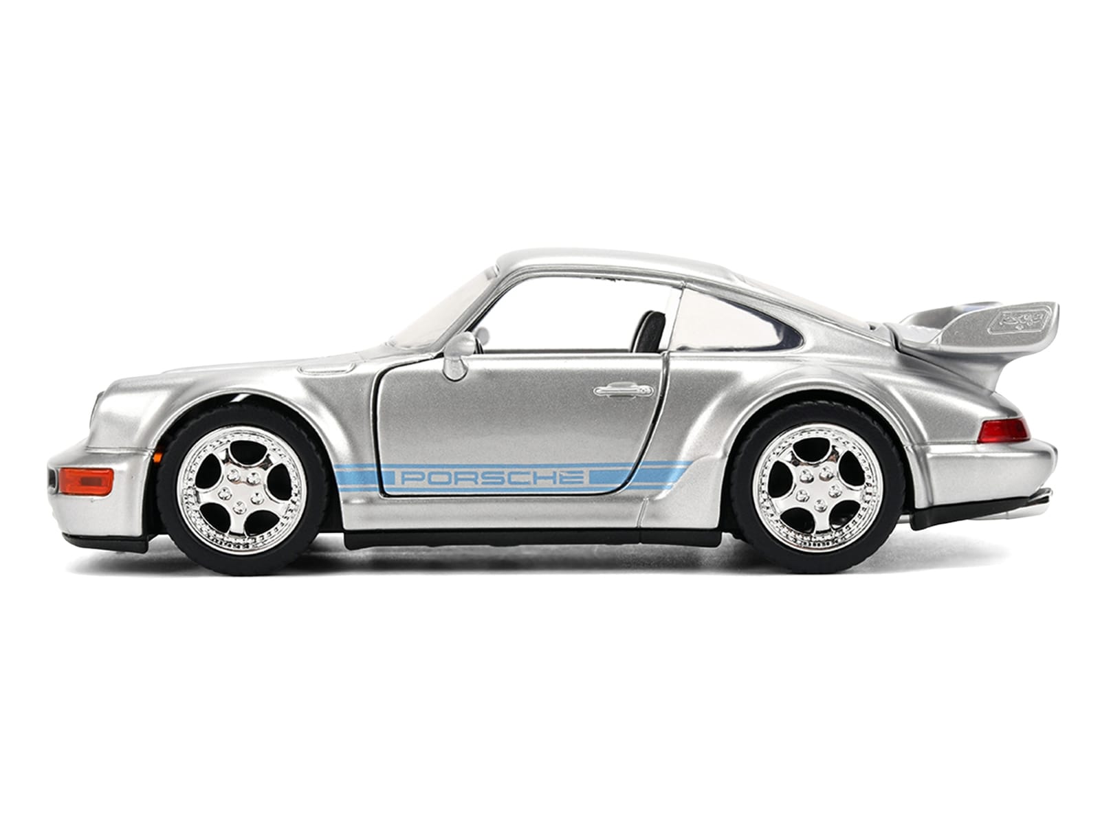 Porsche 911 Carrera RS 3.8 "Mirage" Silver Metallic with Blue Stripes "Transformers: Rise of the Beasts" (2023) Movie "Hollywood Rides" 1/32 Diecast Model Car by Jada - Image 3
