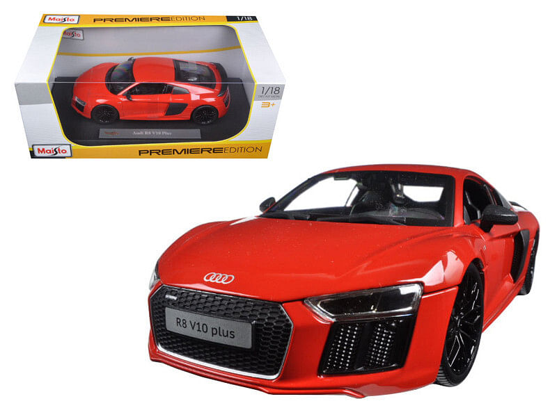 Audi R8 V10 Plus Orange 1/18 Diecast Model Car by Maisto