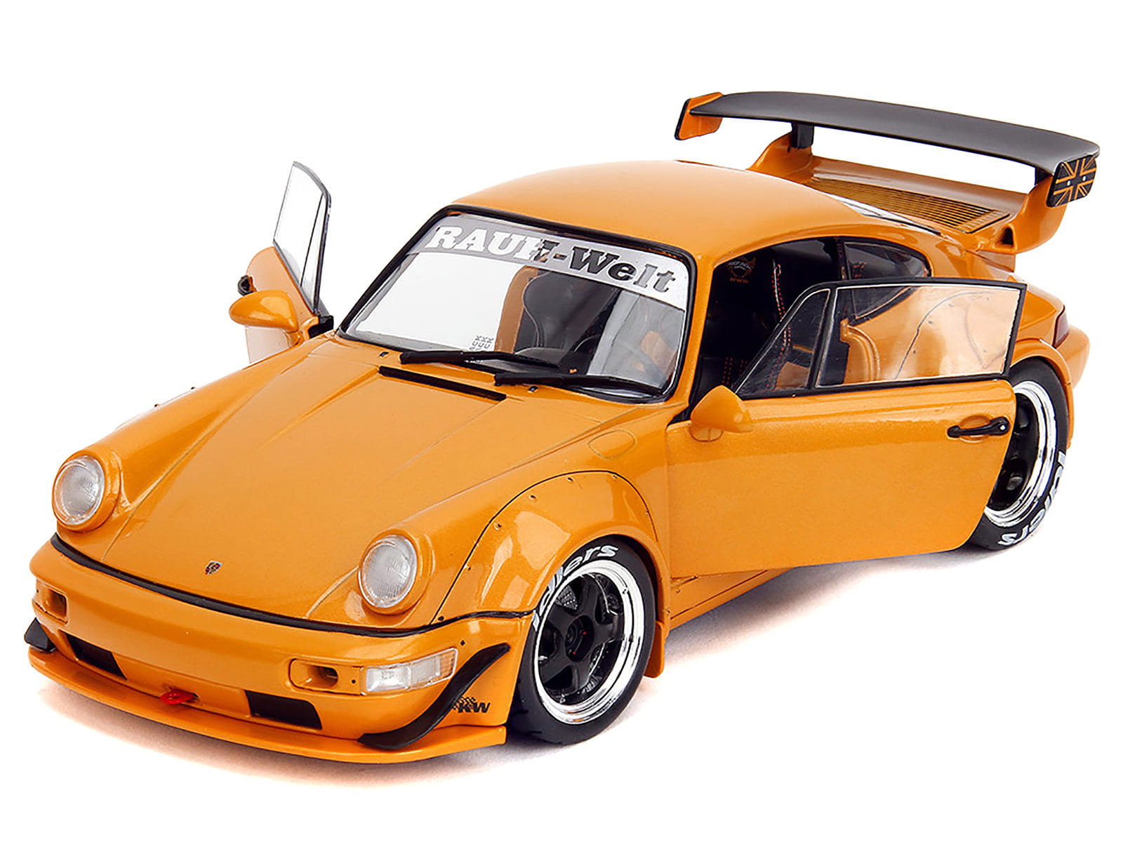 RWB Bodykit "Hibiki" Orange Metallic "Pink Slips" Series 1/18 Diecast Model Car by Jada - Image 2