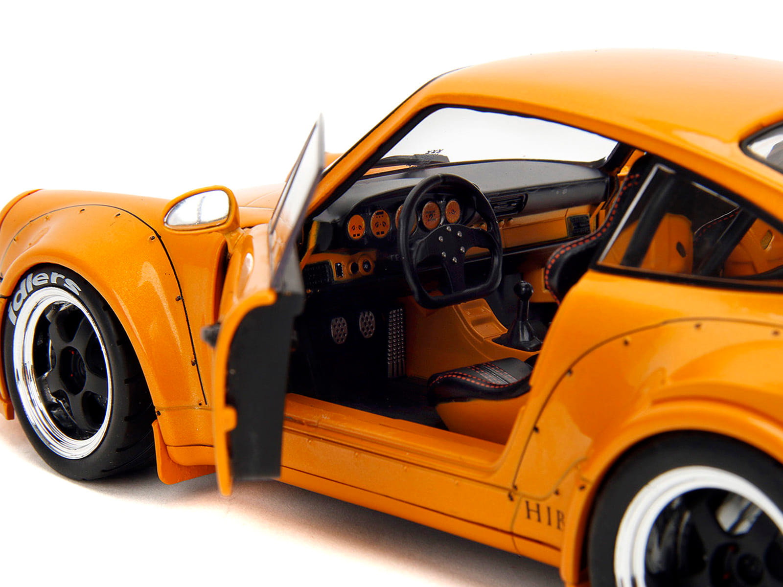 RWB Bodykit "Hibiki" Orange Metallic "Pink Slips" Series 1/18 Diecast Model Car by Jada - Image 3