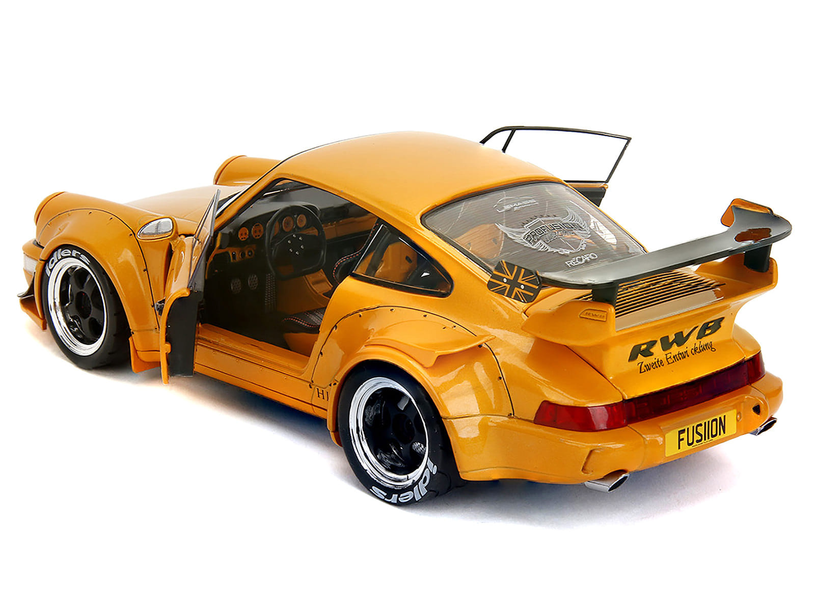 RWB Bodykit "Hibiki" Orange Metallic "Pink Slips" Series 1/18 Diecast Model Car by Jada - Image 4