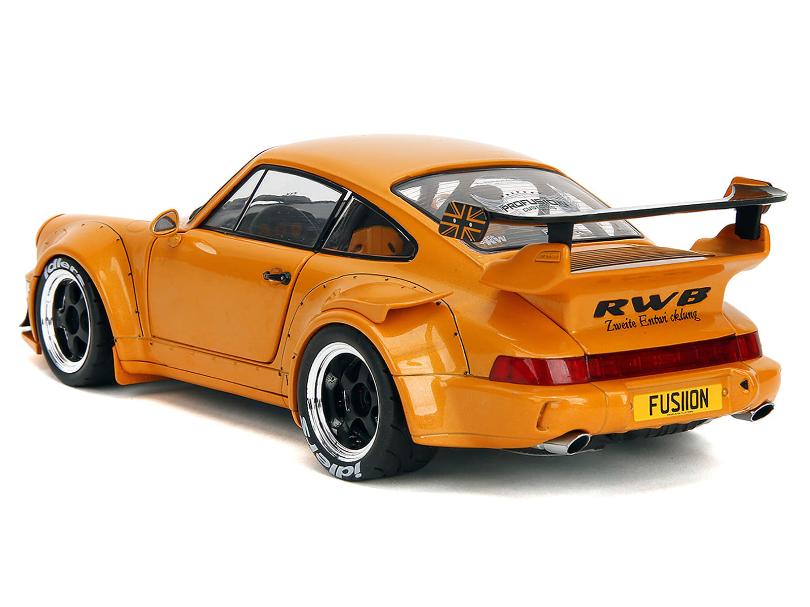 RWB Bodykit "Hibiki" Orange Metallic "Pink Slips" Series 1/18 Diecast Model Car by Jada - Image 5