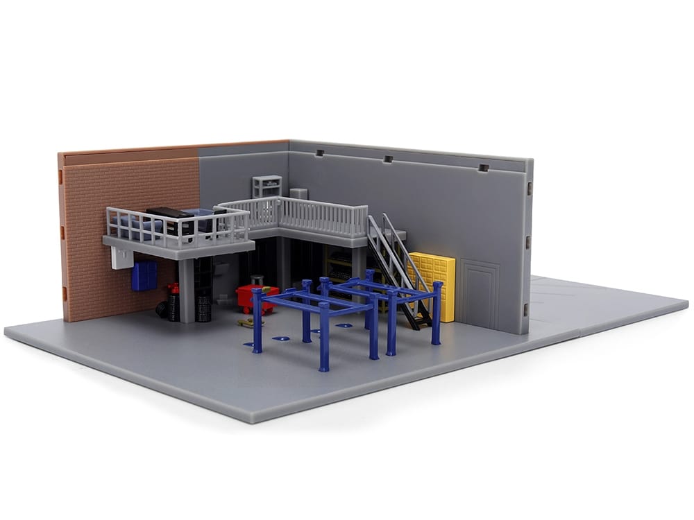 "Fast & Furious" Han's Garage Diorama with 2 Cars and Accessories "Nano Scene" Series 1/32 Model by Jada - Image 4