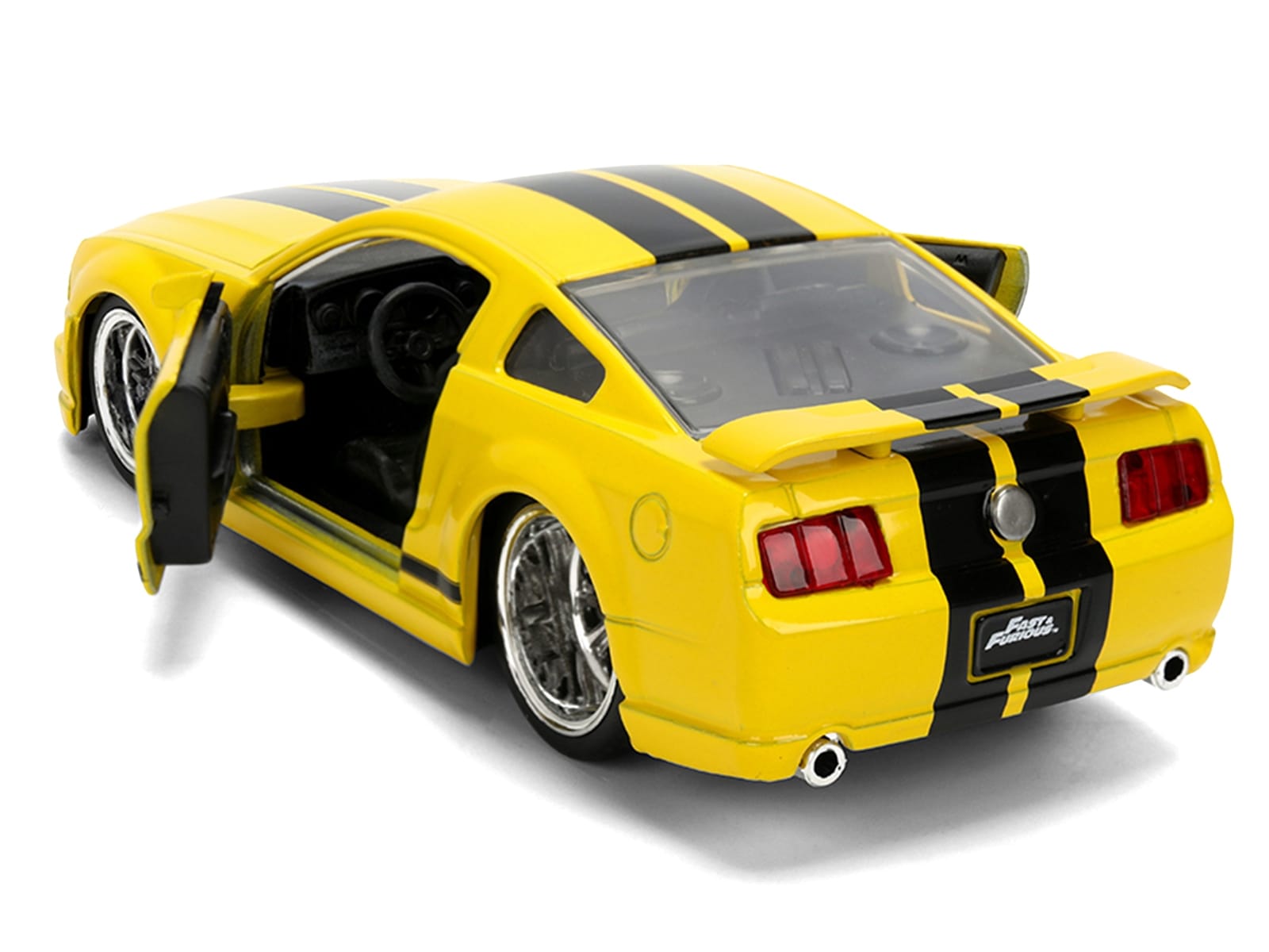 2006 Ford Mustang GT Yellow with Black Stripes "Fast & Furious 25 Years" Series 1/32 Diecast Model Car by Jada - Image 4