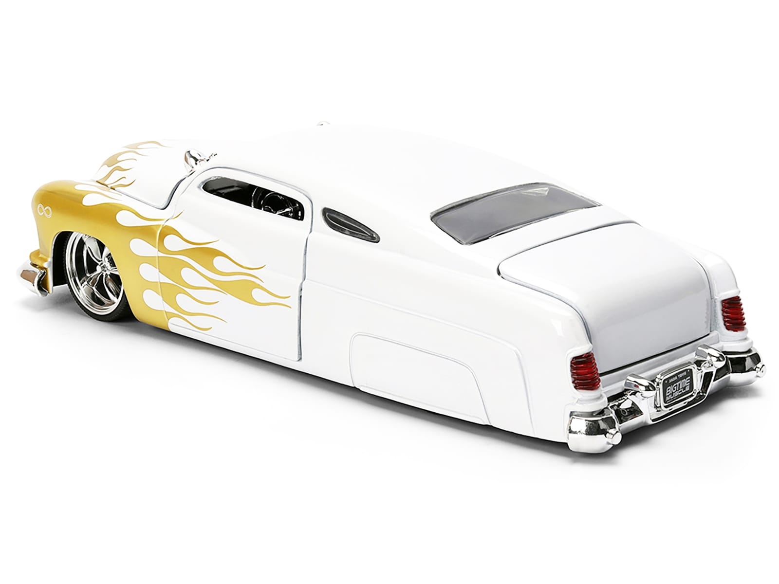 1951 Mercury Coupe White with Gold Flames "Bigtime Muscle" Series 1/24 Diecast Model Car by Jada - Image 5