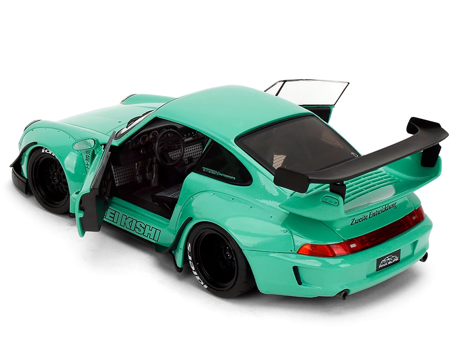 RWB Body Kit "Kei Kishi" Light Blue "Pink Slips" Series 1/18 Diecast Model Car by Jada - Image 5