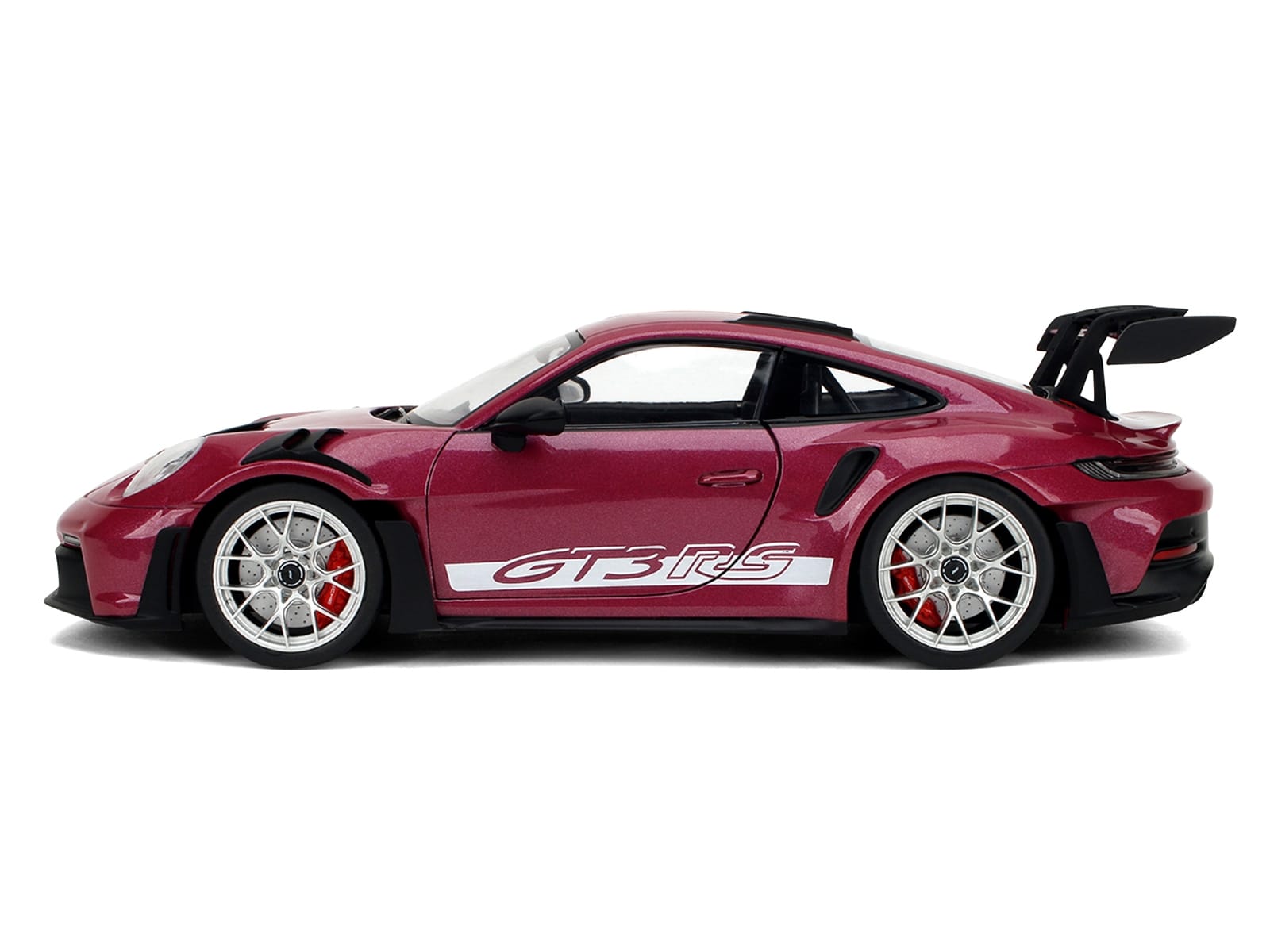 Porsche 911 GT3 RS Red Violet Metallic with White Stripes "Pink Slips" Series 1/18 Diecast Model Car by Jada - Image 3