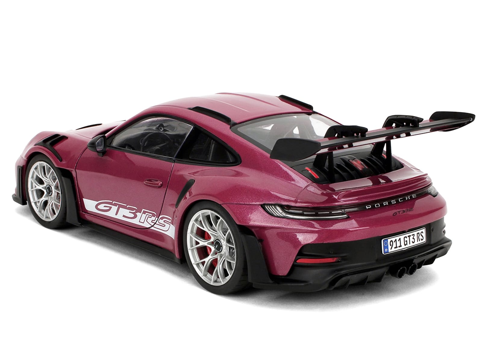 Porsche 911 GT3 RS Red Violet Metallic with White Stripes "Pink Slips" Series 1/18 Diecast Model Car by Jada - Image 5