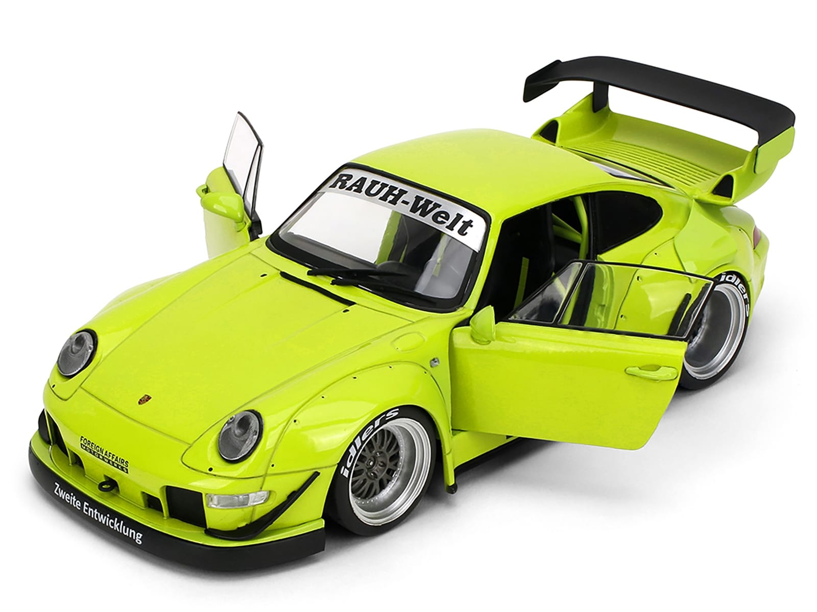 RWB Body Kit "Genki" Lime Green "Pink Slips" Series 1/18 Diecast Model Car by Jada - Image 2