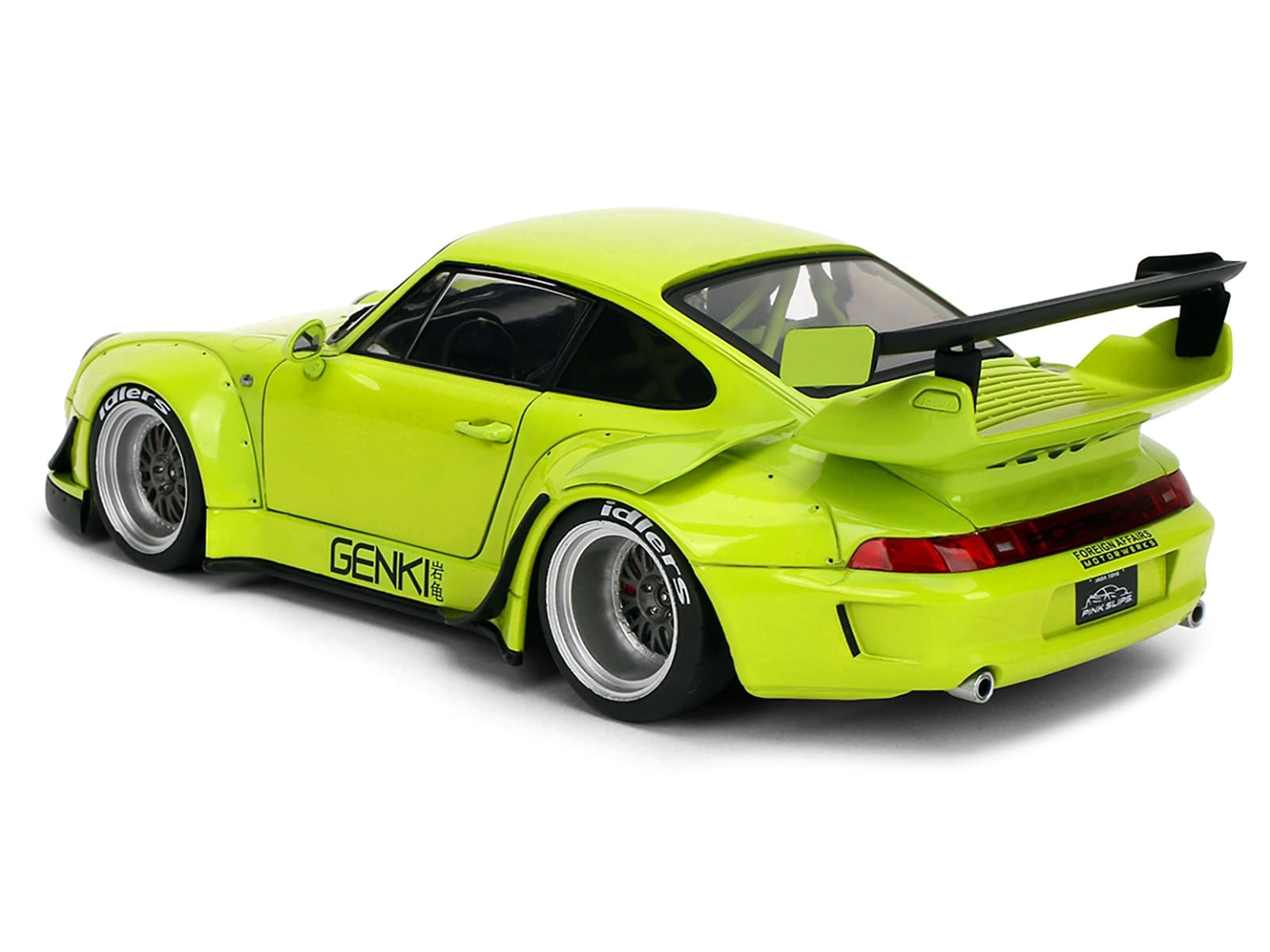 RWB Body Kit "Genki" Lime Green "Pink Slips" Series 1/18 Diecast Model Car by Jada - Image 5
