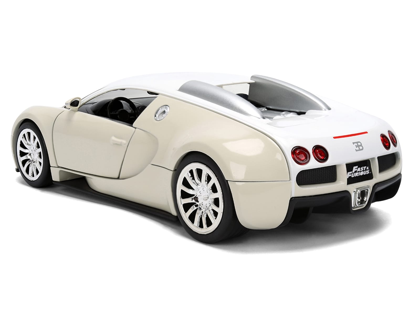 2011 Bugatti Veyron White and Tan "Furious 7" (2015) Movie "25 Years of Fast & Furious" Series 1/24 Diecast Model Car by Jada - Image 4