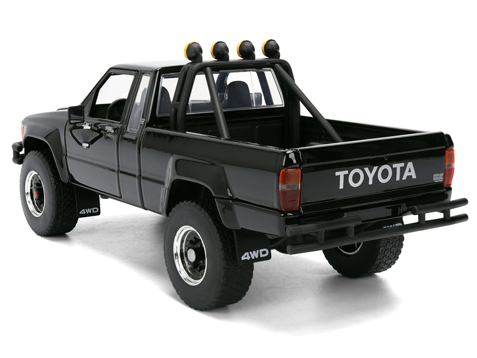1985 Toyota SR5 Pickup Truck Black with Marty's Skateboard "Back to the Future" (1985) Movie "Hollywood Rides" Series 1/24 Diecast Model Car by Jada - Image 5