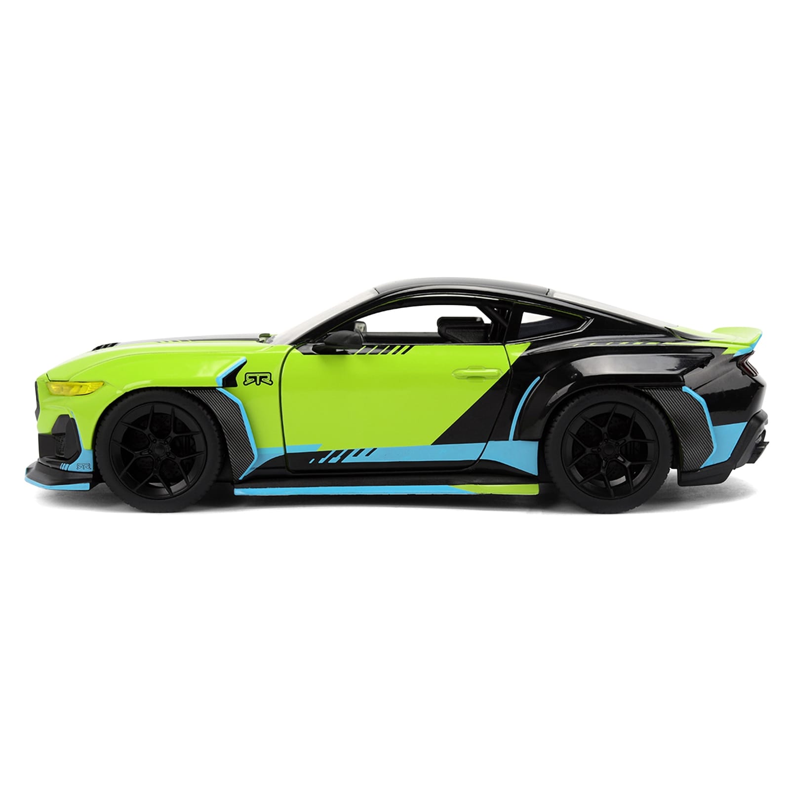 2026 Ford Mustang RTR Spec 5-D Lime Green with Black Top and Graphics "Hyper-Spec" Series 1/24 Diecast Model Car by Jada - Image 3