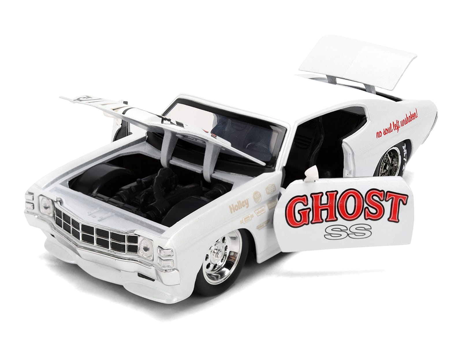 1971 Chevrolet Chevelle SS "Ghost SS" White with Graphics "Bigtime Muscle" Series 1/24 Diecast Model Car by Jada - Image 2