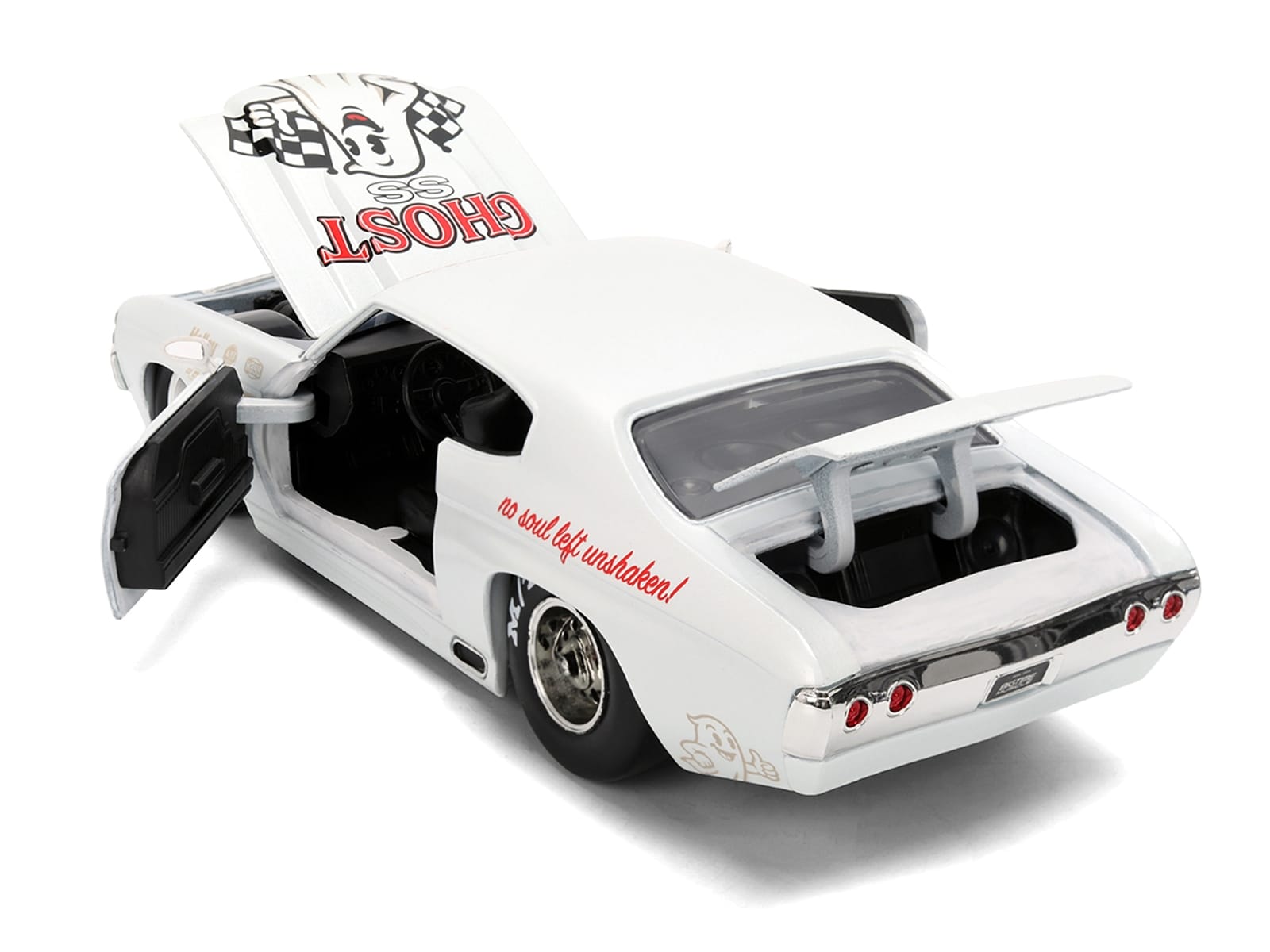 1971 Chevrolet Chevelle SS "Ghost SS" White with Graphics "Bigtime Muscle" Series 1/24 Diecast Model Car by Jada - Image 4