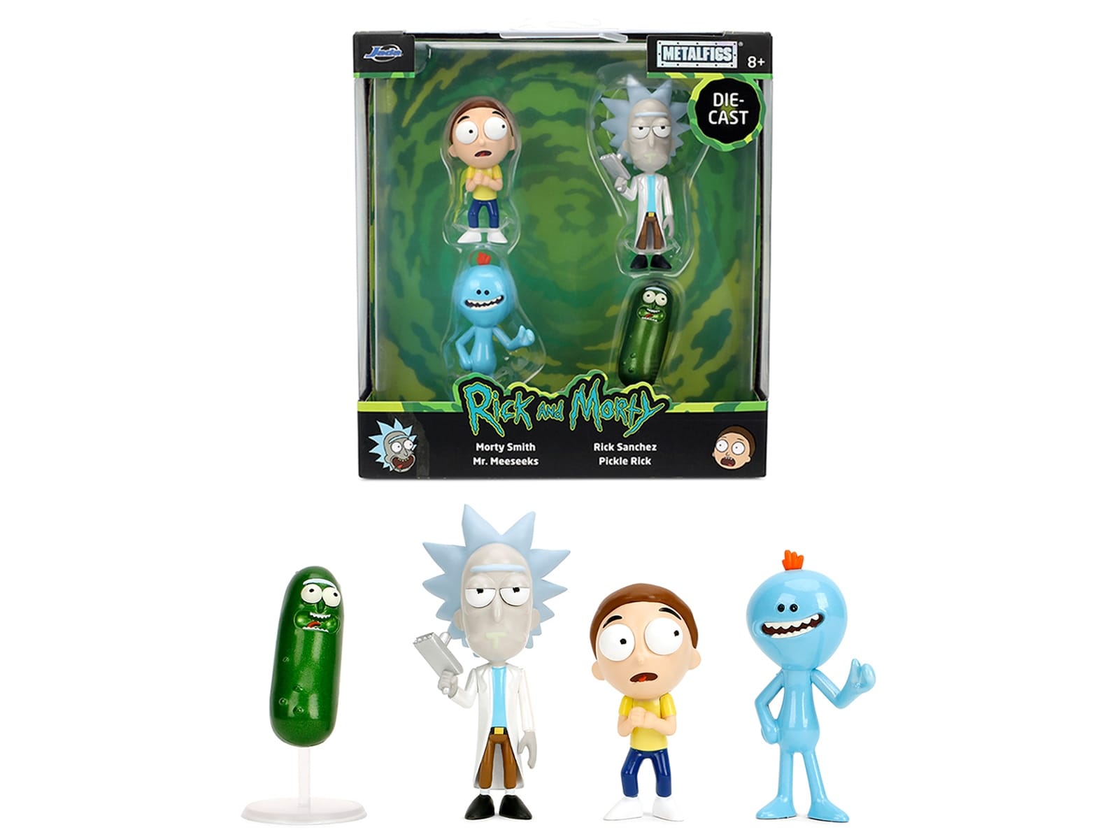 Set of 4 Diecast Figures "Rick and Morty" (2013-Current) TV Series "Metalfigs" Series Diecast Models by Jada
