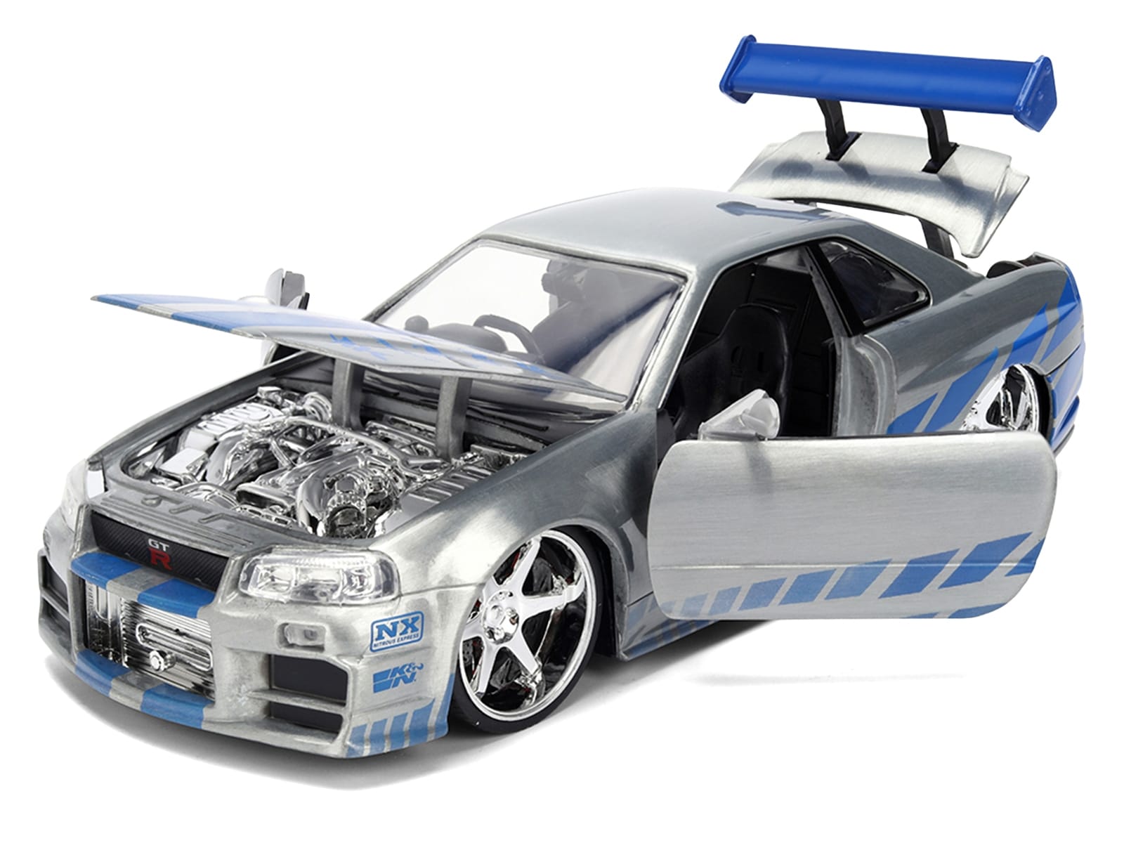 Brian's Nissan Skyline GT-R (R34) RHD (Right Hand Drive) Brush Finish "2 Fast 2 Furious" (2003) Movie 25 Years of Fast & Furious Anniversary 1/24 by Jada - Image 2