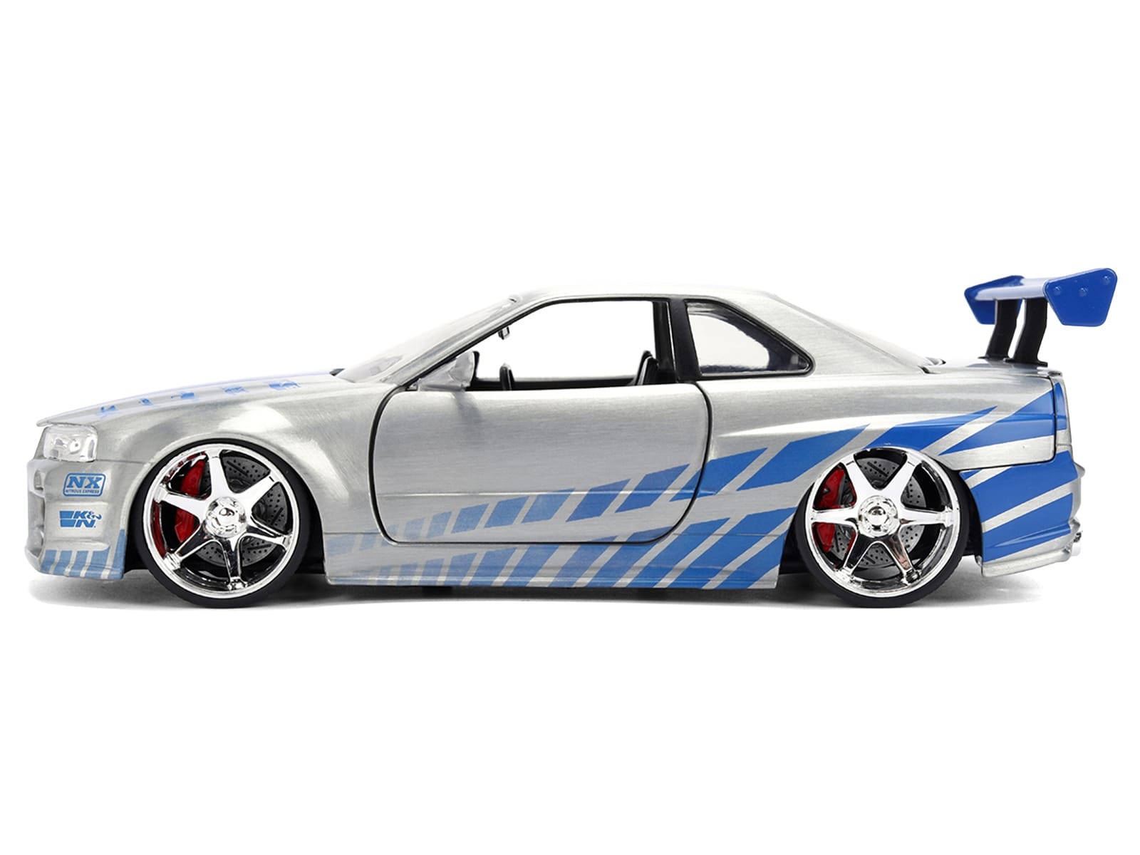 Brian's Nissan Skyline GT-R (R34) RHD (Right Hand Drive) Brush Finish "2 Fast 2 Furious" (2003) Movie 25 Years of Fast & Furious Anniversary 1/24 by Jada - Image 3