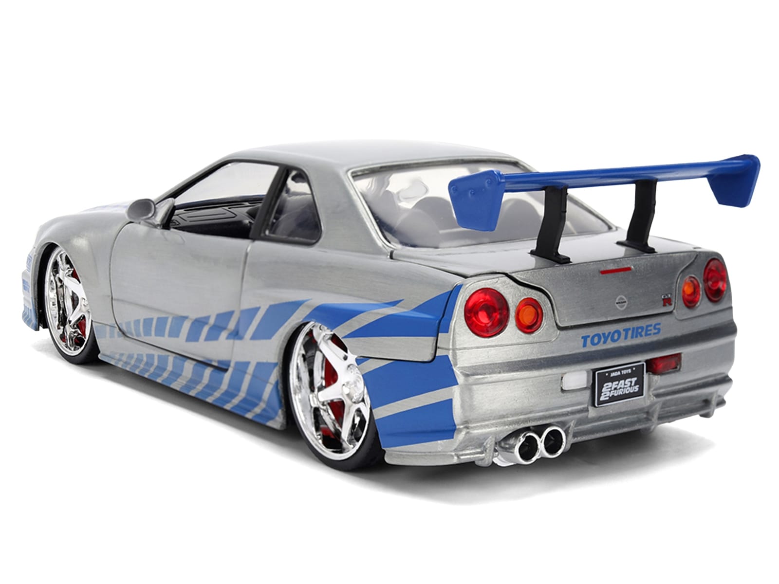 Brian's Nissan Skyline GT-R (R34) RHD (Right Hand Drive) Brush Finish "2 Fast 2 Furious" (2003) Movie 25 Years of Fast & Furious Anniversary 1/24 by Jada - Image 4