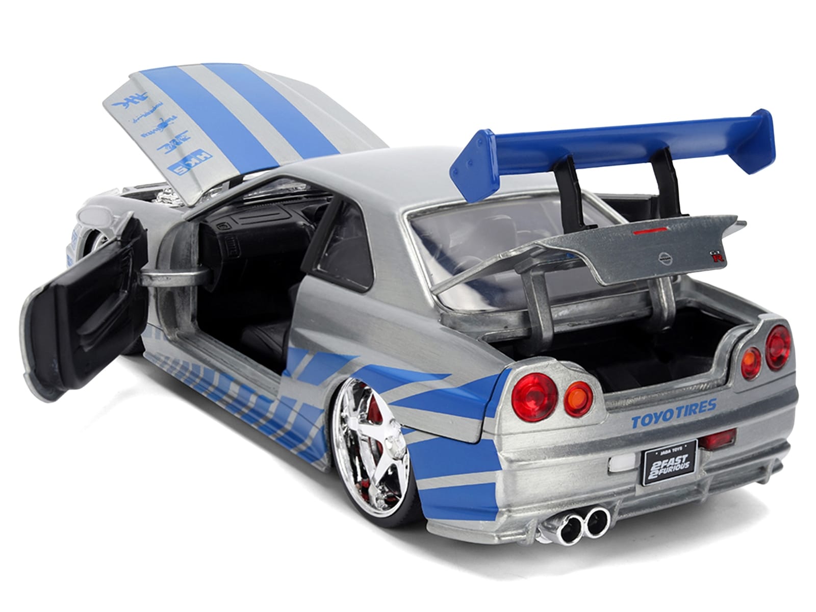 Brian's Nissan Skyline GT-R (R34) RHD (Right Hand Drive) Brush Finish "2 Fast 2 Furious" (2003) Movie 25 Years of Fast & Furious Anniversary 1/24 by Jada - Image 5