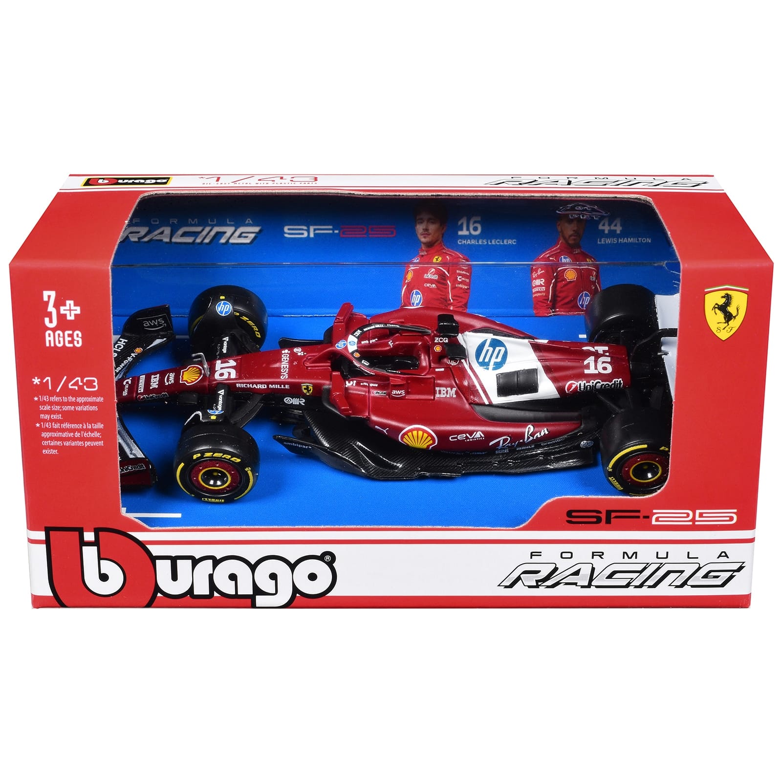 Ferrari SF-25 #16 Charles Leclerc Formula One F1 "World Championship" (2025) 1/43 Diecast Model Car by Bburago - Image 3